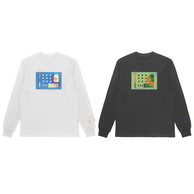 盗薬次楽ロングスリーブTシャツ（color：White / Black　size：S / M / L）